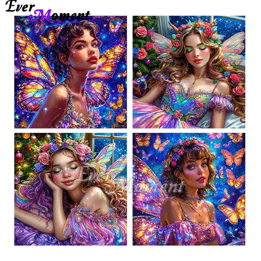 

Ever Moment Nude Paintings Diamond Art Beautiful Fairy with Wings AB Drill Full Diamonds Fairy Dust Drill Decoration ASF2808