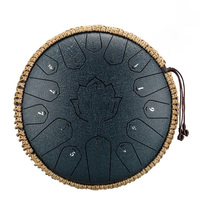 Hluru Music Drum 14 Inch 15 Notes Glucophone Steel Tongue Drum 14 Inch 15 Notes C Tone Yoga Meditation Percussion Instruments ﻿
