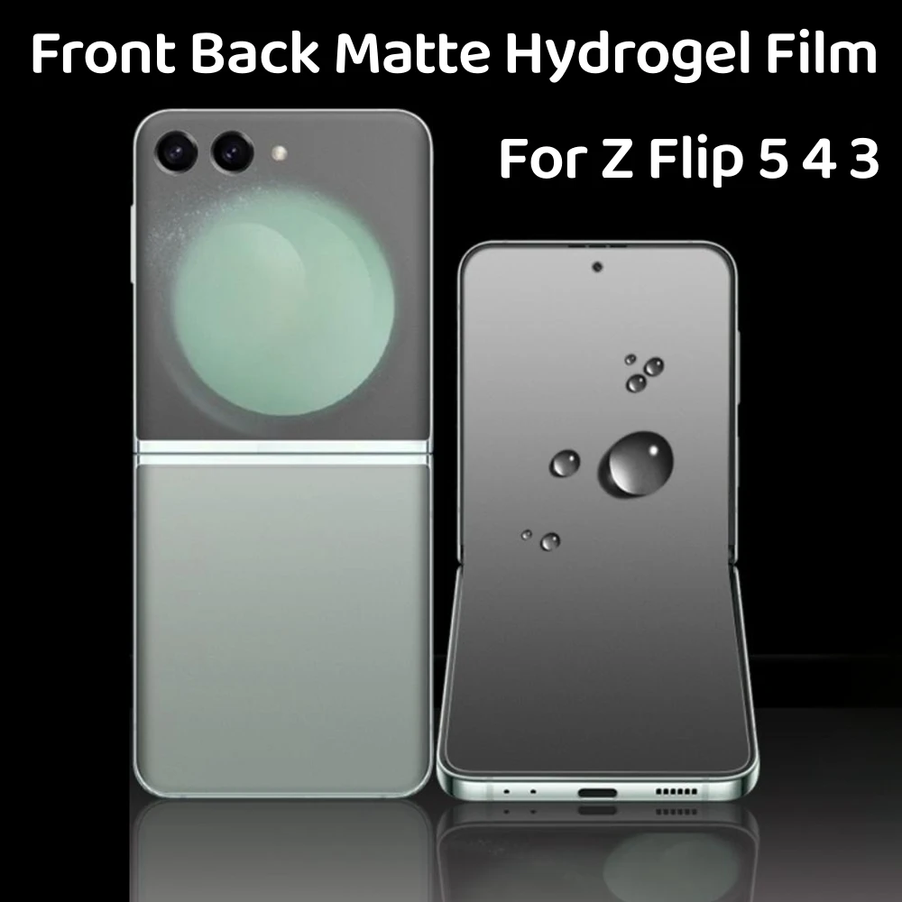 Front Back Matte Hydrogel Film For Samsung Galaxy Z Flip 5 ZFlip 4 3 Anti Fingerprint Frosted Screen Protector ZFlip5 Soft Film