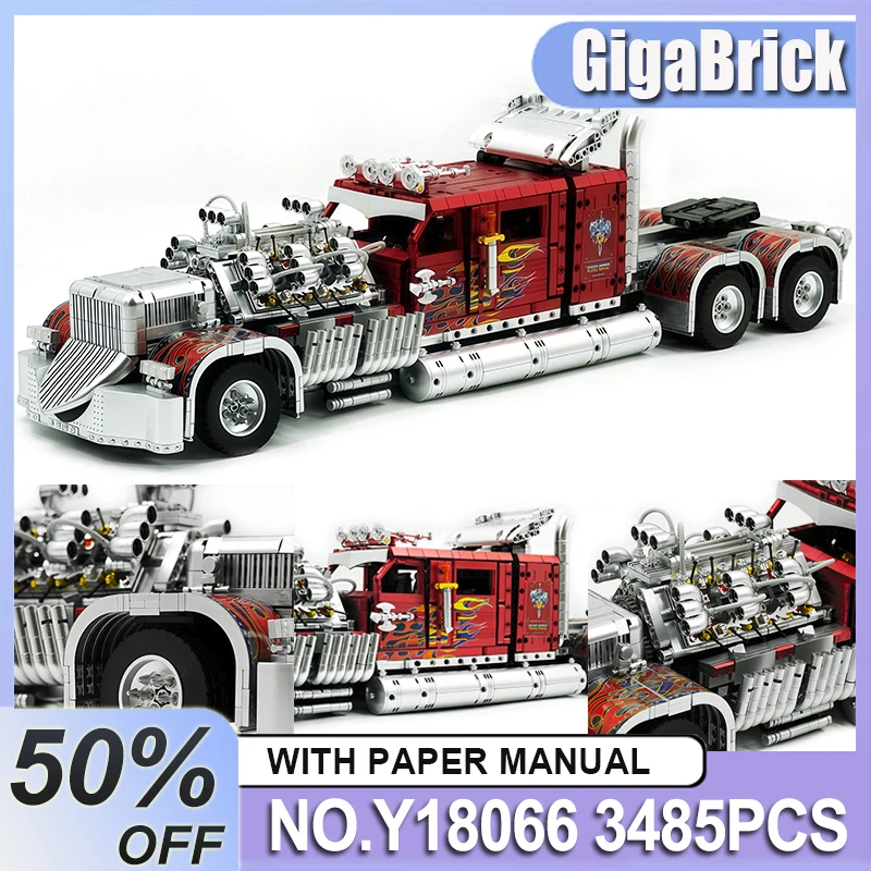 Gedetailleerde EIKEE Y18066 Aanpasbare Zware Vrachtwagen Bouwstenen Auto Bricks Model Voertuig Assembleren Speelgoed voor Kinderen Kerstcadeaus - afbeelding 2
