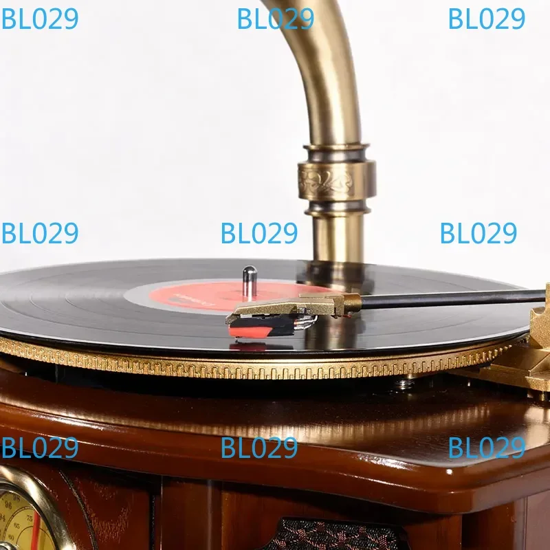 Wooden Antique Vintage Vinyl CD Multi-function Gramophone Player MP3 Player W/Built-in AM/FM Radio and Speakers