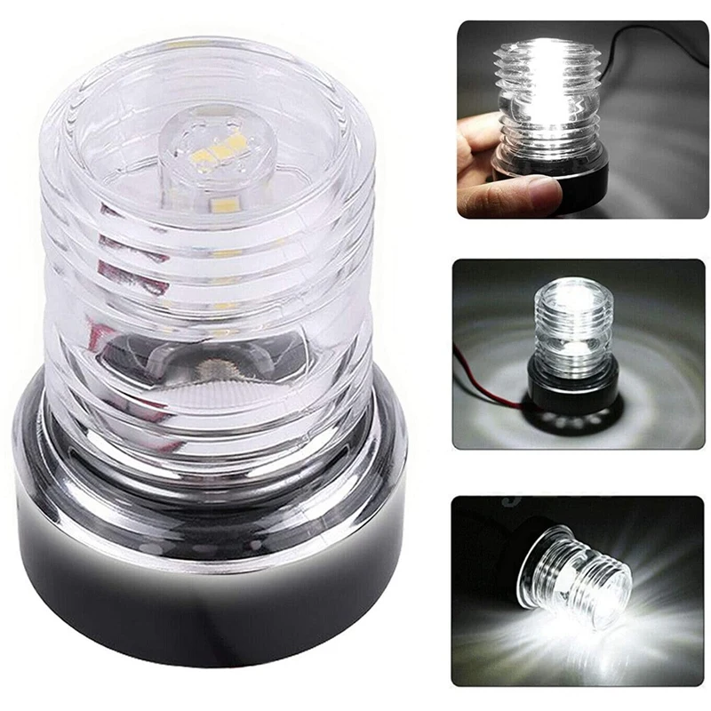 Boat Yacht Navigation Anchor Lights All Round 360 Degree White 12V LED Daylight Waterproof Signal Lights