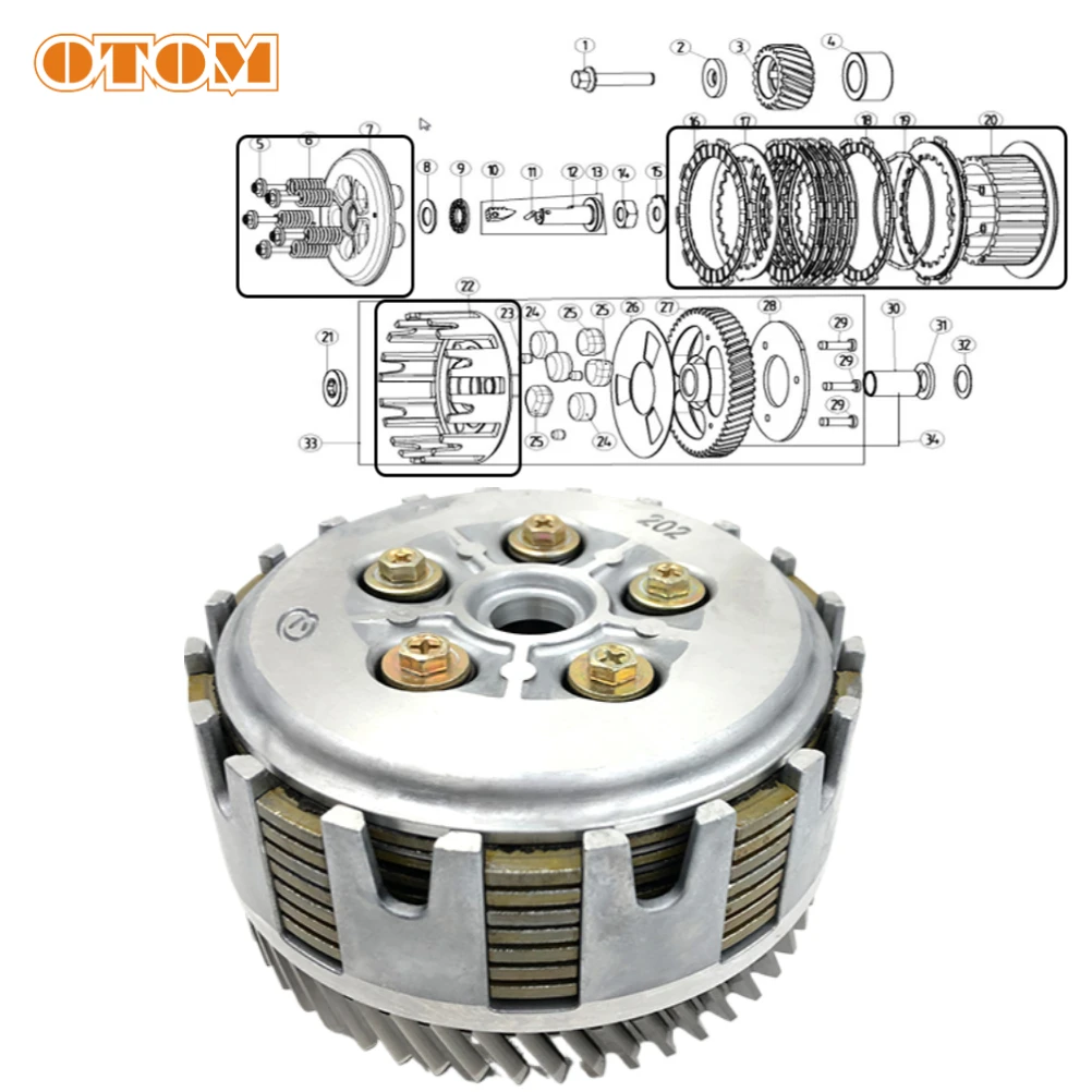 Kit de Embrague para Motocicleta, 3 Piezas/Juego: Cesta de Embrague, Cubrepiñón Exterior y Cubrepiñón Interior para YAMAHA DT230 LONCIN MT250 - Conjunto de Embrague