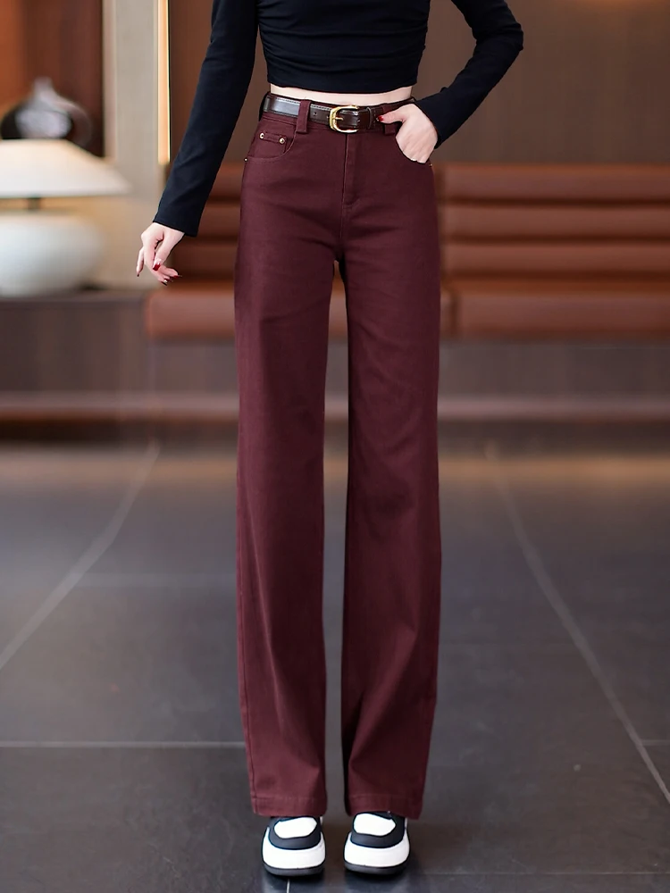 

High Waist Slim Fit Wide Leg Jeans Women's Casual Straight Cut Pants Spring Autumn New Style Comfortable Versatile Loose Jeans