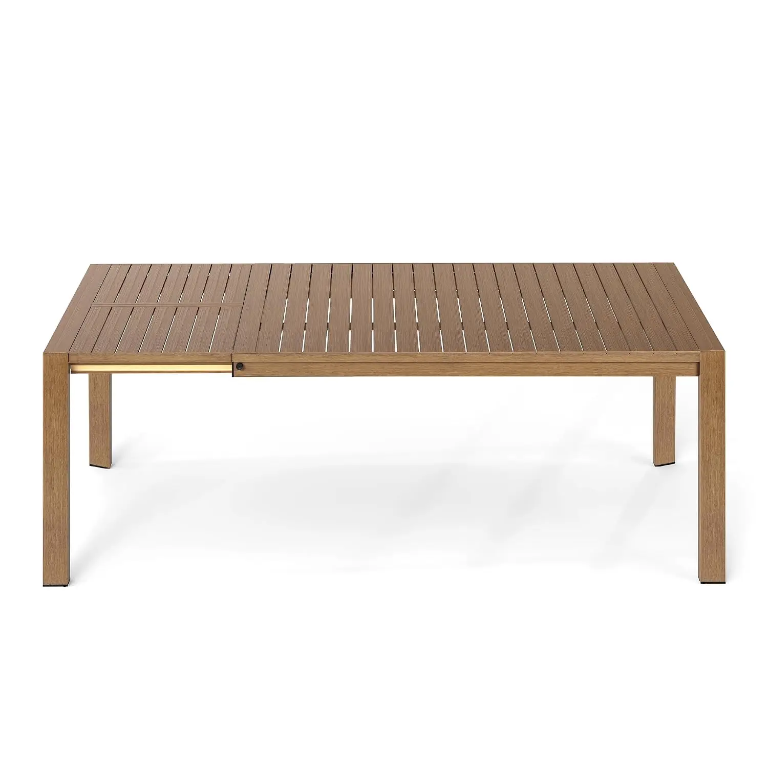 Expandable Aluminum Outdoor Dining Table,Wood-Like Rectangular Patio Table with Safe Lock for 4-8 Person, Customized