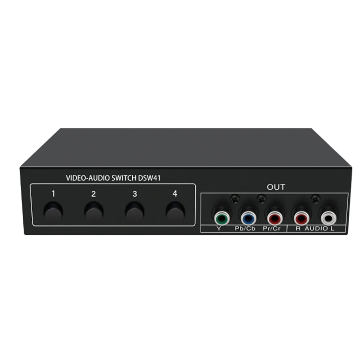 4x1ビデオ信号スイッチャーコンポーネントypbprycrオーディオdsw41分割パネル手動ボタンスイッチcvbs-720pメタルシェル