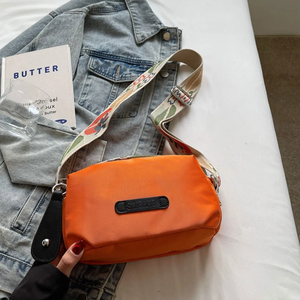 

Fashion Multicolor Crossbody Bag Oxford Cloth Widen Belt Single-Shoulder Bag Casual Style Lightweight Tote Bag Daily Casual
