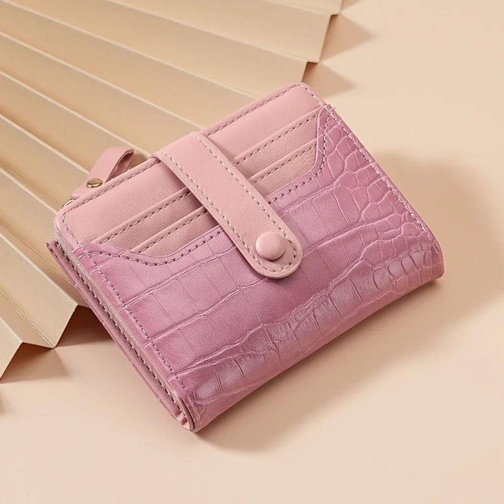 Card Pouch Portable Women Short Wallet Polyester Multiple Card Card Bag Anti-splash Water Short Multi-card Slots Wallet School