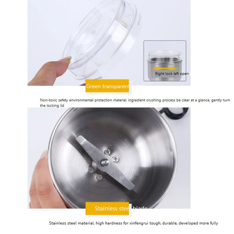 Электрическая кофемолка для зерен, портативная кофемолка для кофемашины, вилка европейского стандарта