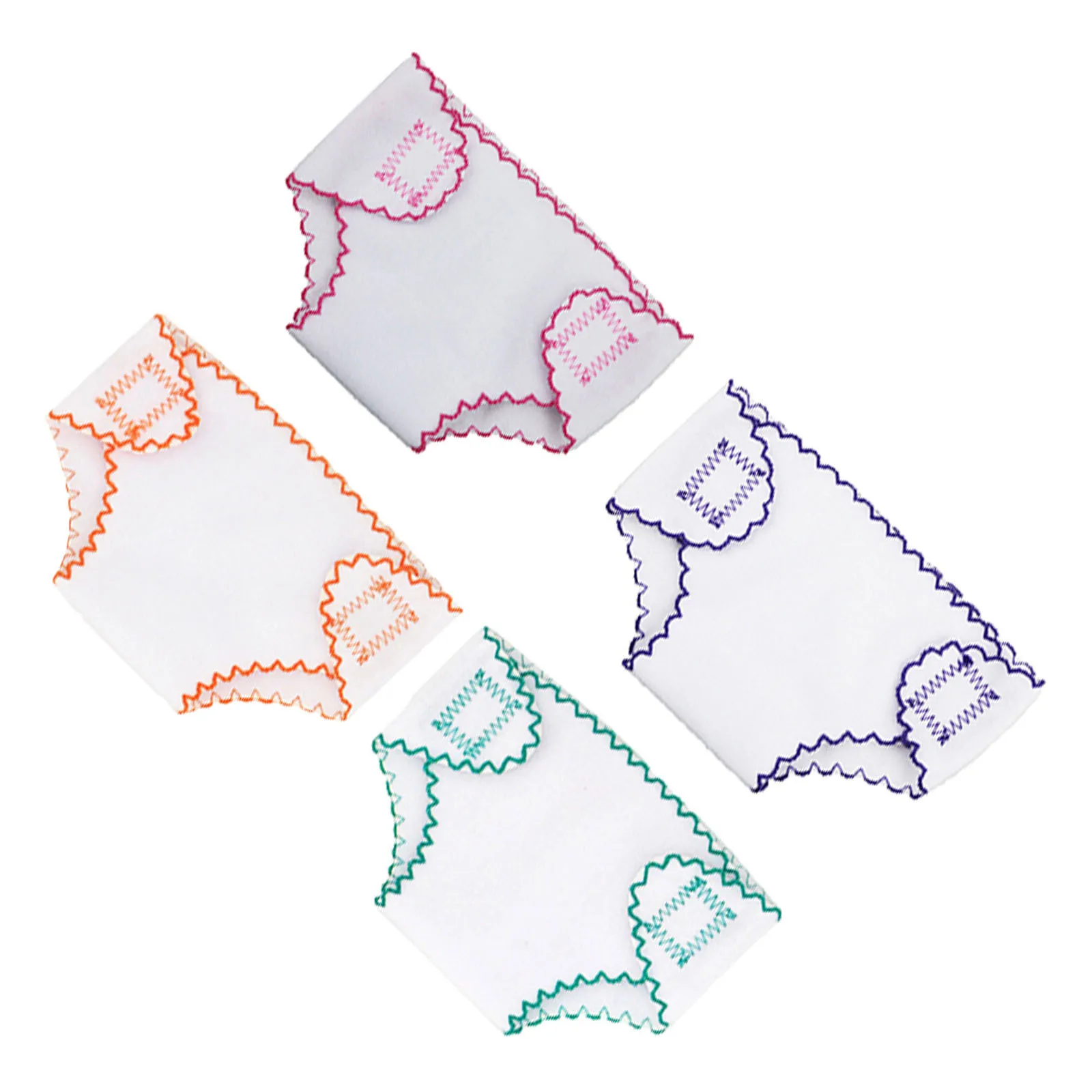 

4pcs Accessories: 18 Inch Girl Diapers Set Reusable Fabric Nappies For Pretend Play Baby Clothes Miniature Dollhouse