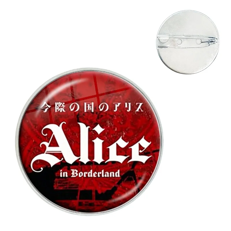 Japan TV Alice in Borderland Glass Button Pins Chishiya Kuina Creative Brooch Badge for Backpack Clothing Decoration Gifts