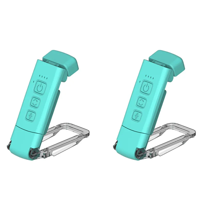 

【Popular】2X Book Light With Timer USB Rechargeable Reading Light Clip-On Read Lamp Bookmark Night Light 5 Brightness-Blue