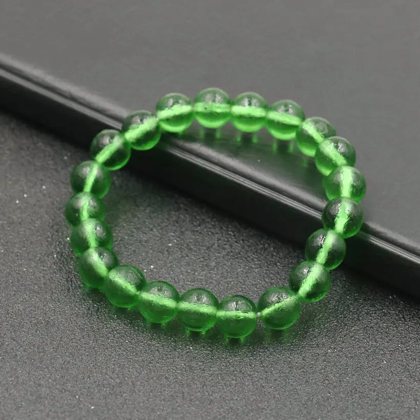 6/8/10mm Green Moldavite Czech Meteorite Bracelet Impact Glass Rough Stone Hand Catenary Energy Beads Bracelets for Women Men