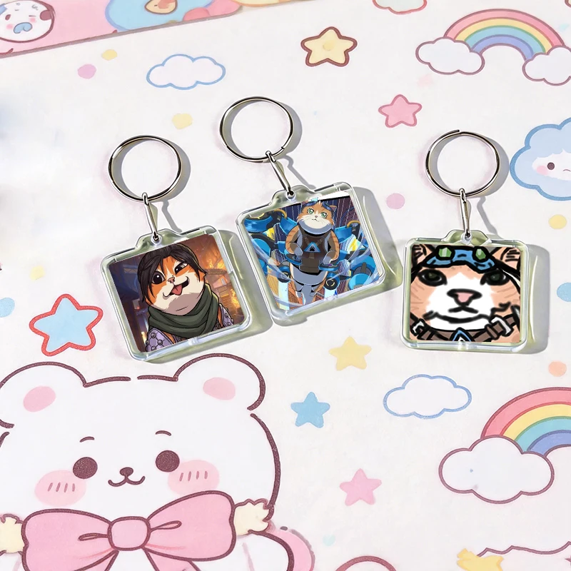 Game K-Kiriko Jetpack Cat Overwatch Acrylic Keychain Handmade Hanging Clothes Backpack Decoration Accessories Gifts with Friends