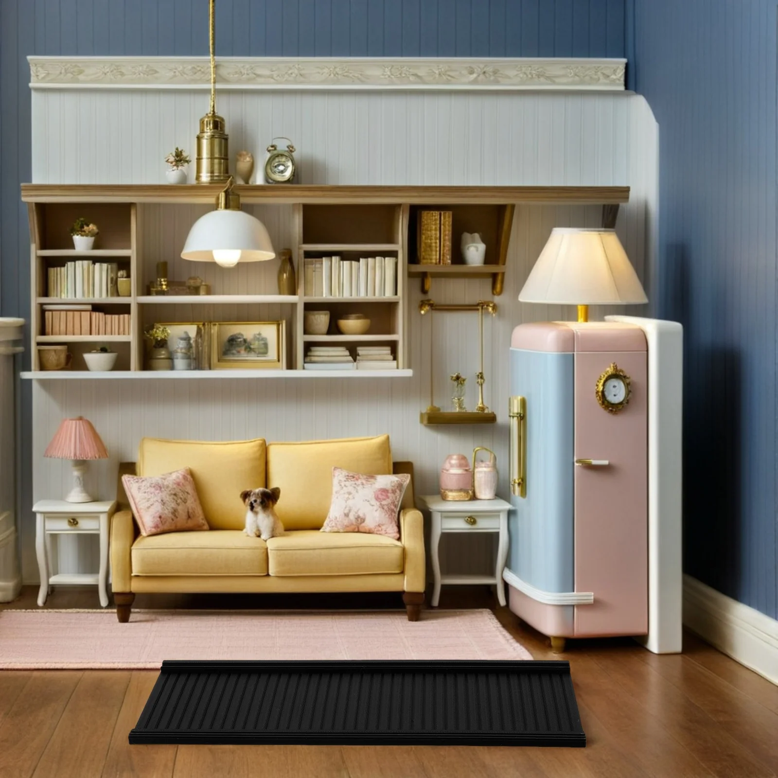 

Mini Wall Panel Dollhouse Furniture Decoration Interior Plastic Miniature Accessories Decorative Panels for Sale Black Wood
