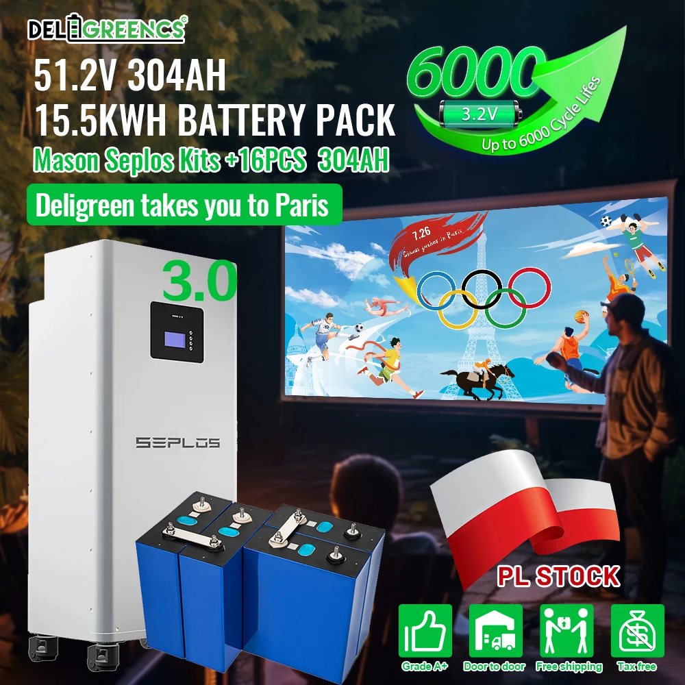 

Poland 15.5KWH Seplos 16pcs 304AH Lifepo4 Battery 2A Active Balancer Pack 3.0 Power Bank Rechargeable Batteries Solar