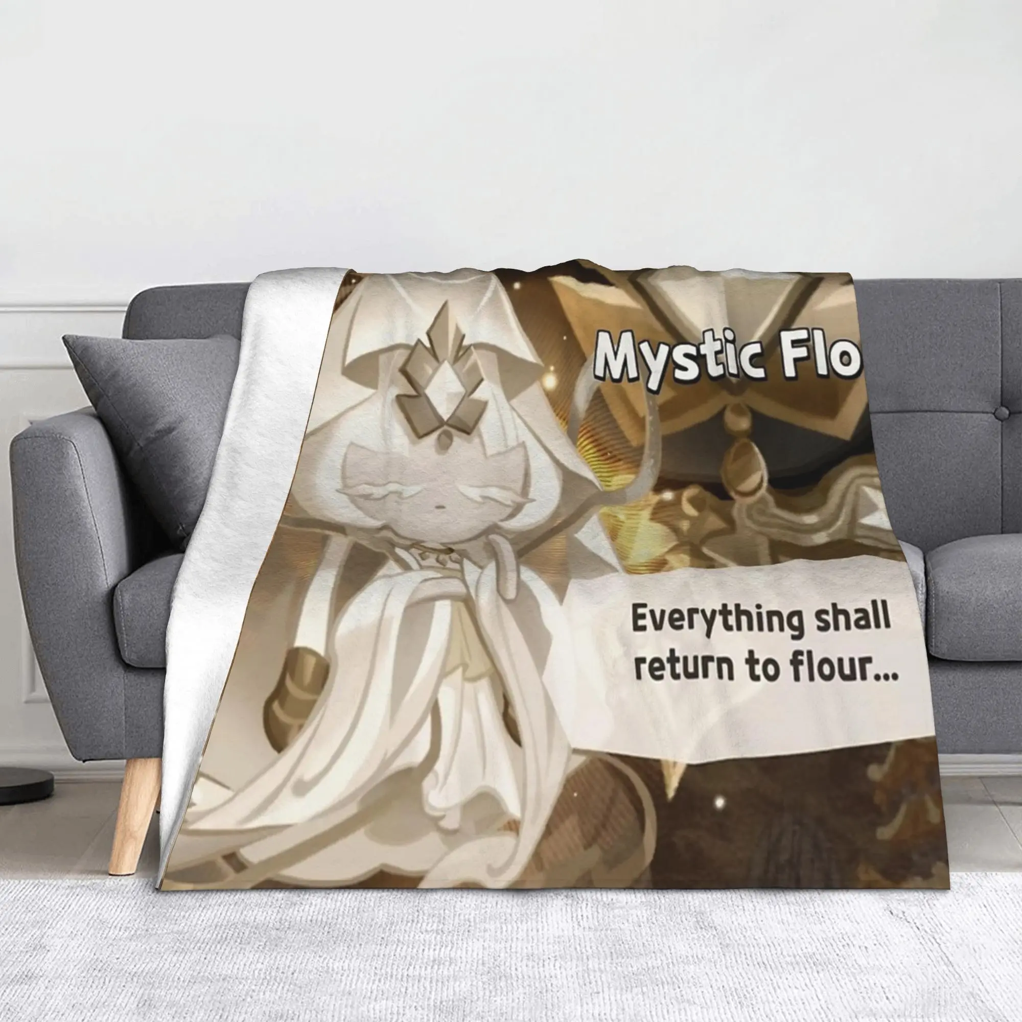 Mystic Flour Cookie Coral Fleece Plush Throw Blanket Cookie Run Kingdom Blanket for Home Travel Super Warm Bedspread
