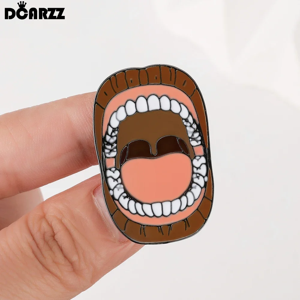 DCARZZ Dental and Oral Enamel Brooch Medical Teeth Pin Otolaryngology Jewelry for Doctor Nurse Lapel Badge