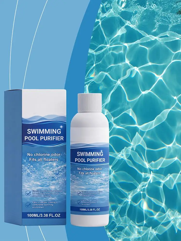 100ML Water Clarifier Cleaning Quick-Dissolving Solution Pool Water Clarifier Liquid for Over Ground Hot Tub Party