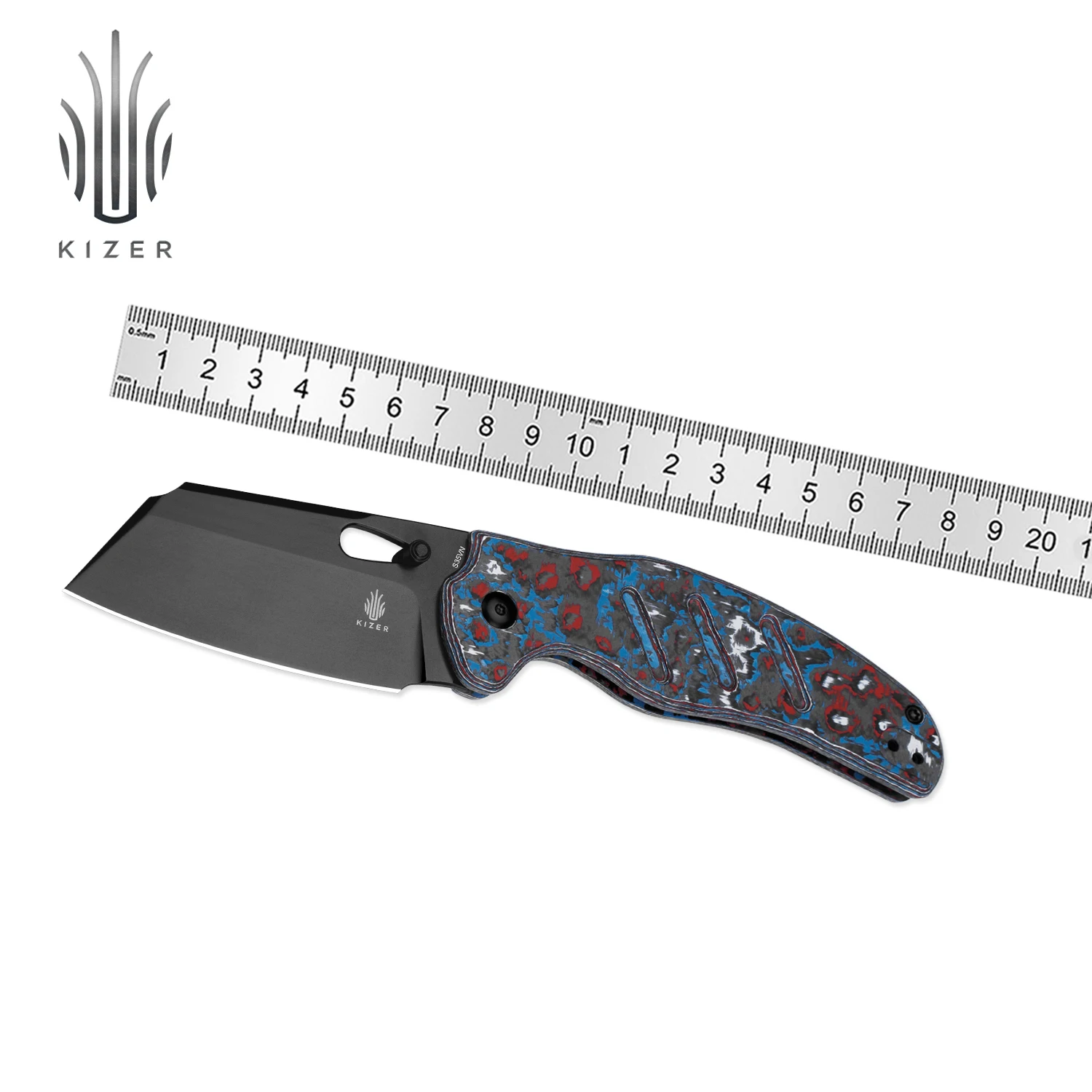 

Kizer Folding Knife C01C Ki4488AC1 2024 New Arrivals Fatcarbon Handle with S35VN Steel Blade Hunting Camping Knife