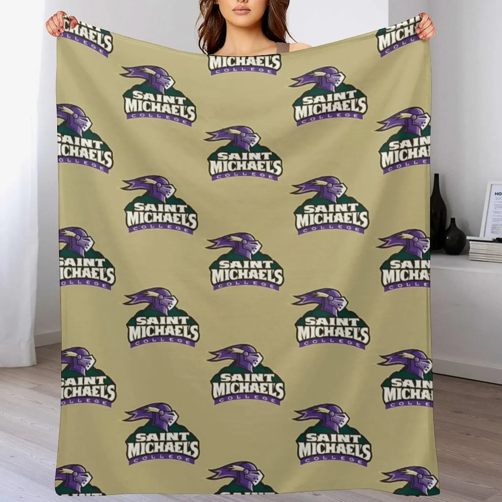 Saint Michaels Purple Knights Throw Blanket Lightweight Cozy Blanket for Bed Sofa
