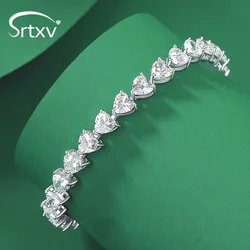100% 925 Sterling Silver Charms Heart Bracelets for Women Girl Bangles Lover Hand Chain Wedding Birthday Party Xmas Gift Jewelry