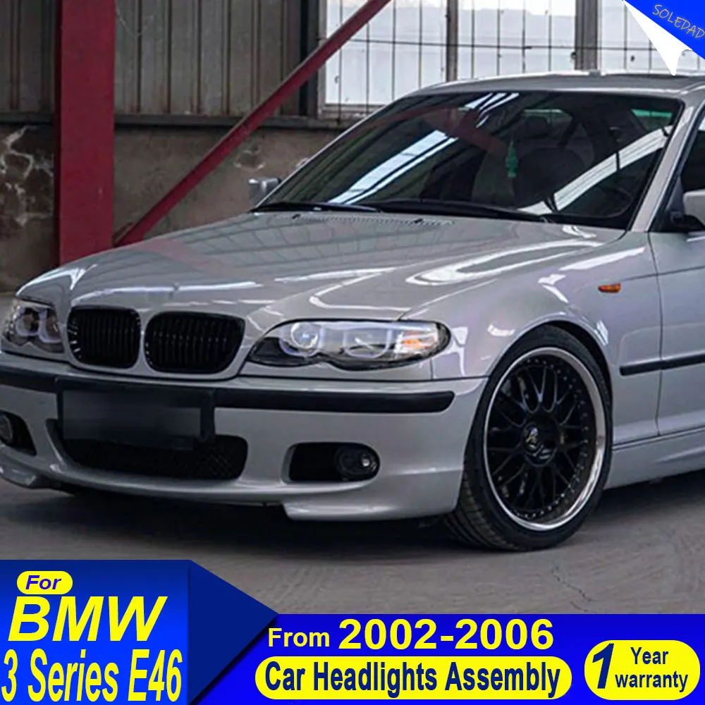 Car Styling headlight for BMW E46 Headlights 2001 2002 2003 2004 2005 2006 car Headlight DRL Head Lamp Angel Eye Accessories