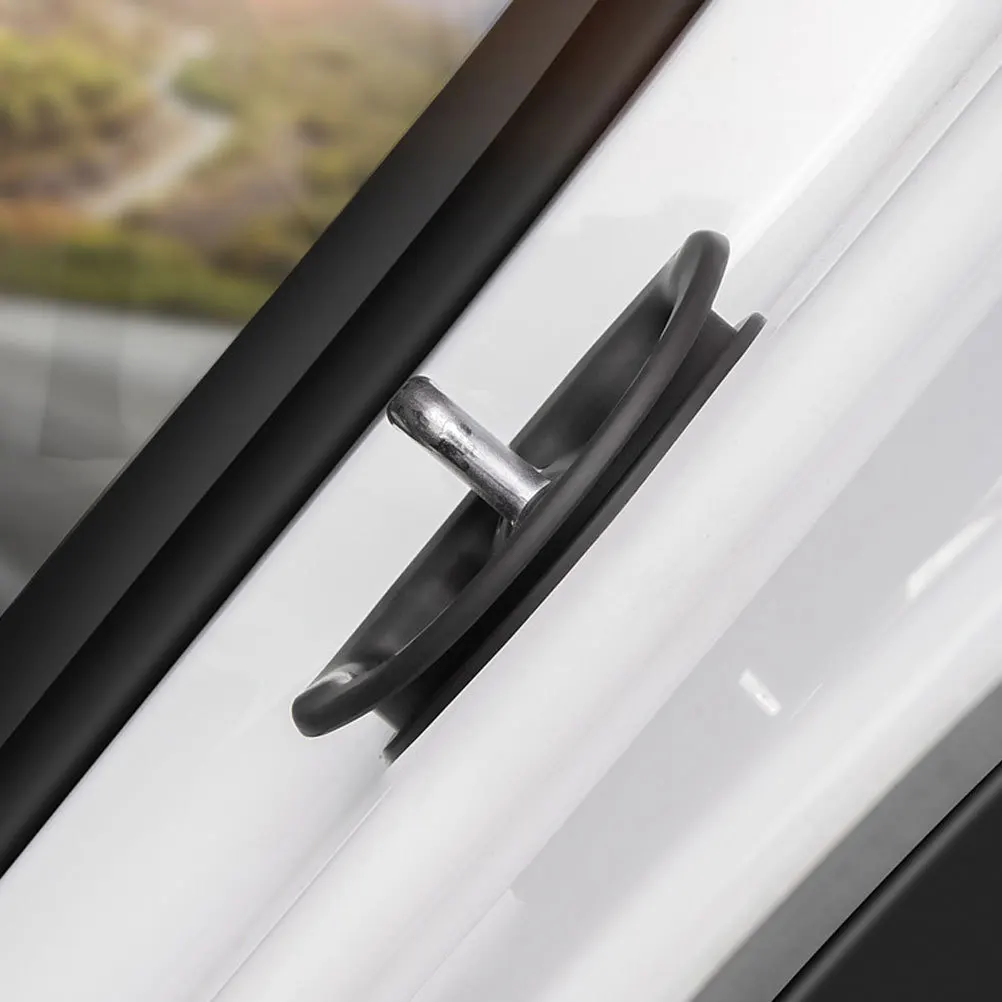 

4pcs Car Door Lock Protective Cover Silicone Latch Guard Stopper For Y Vehicle Interior Parts Noise Reduction Vibration Dampener