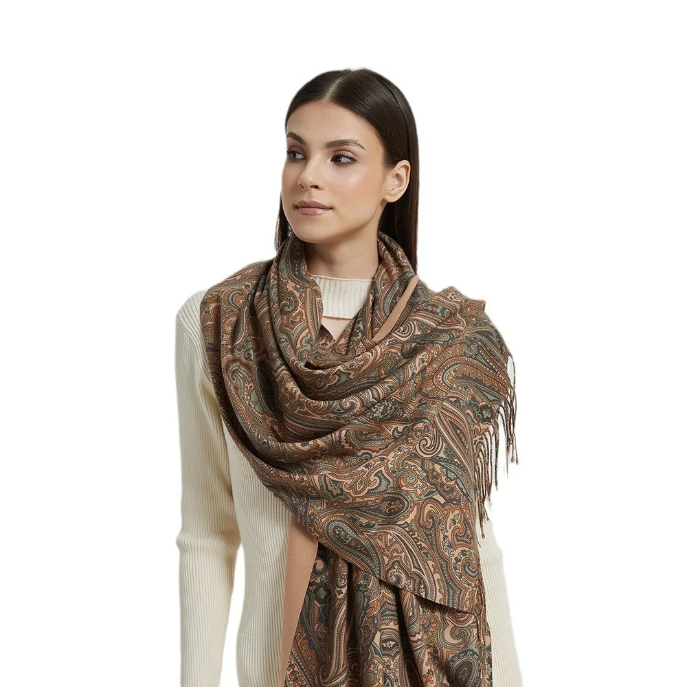 

Кашемировый шарф с принтом кешью и кисточками, женский новый поступленный шаль, зимние шали из пашмины, женские накидки, дорожное одеяло, шарфы