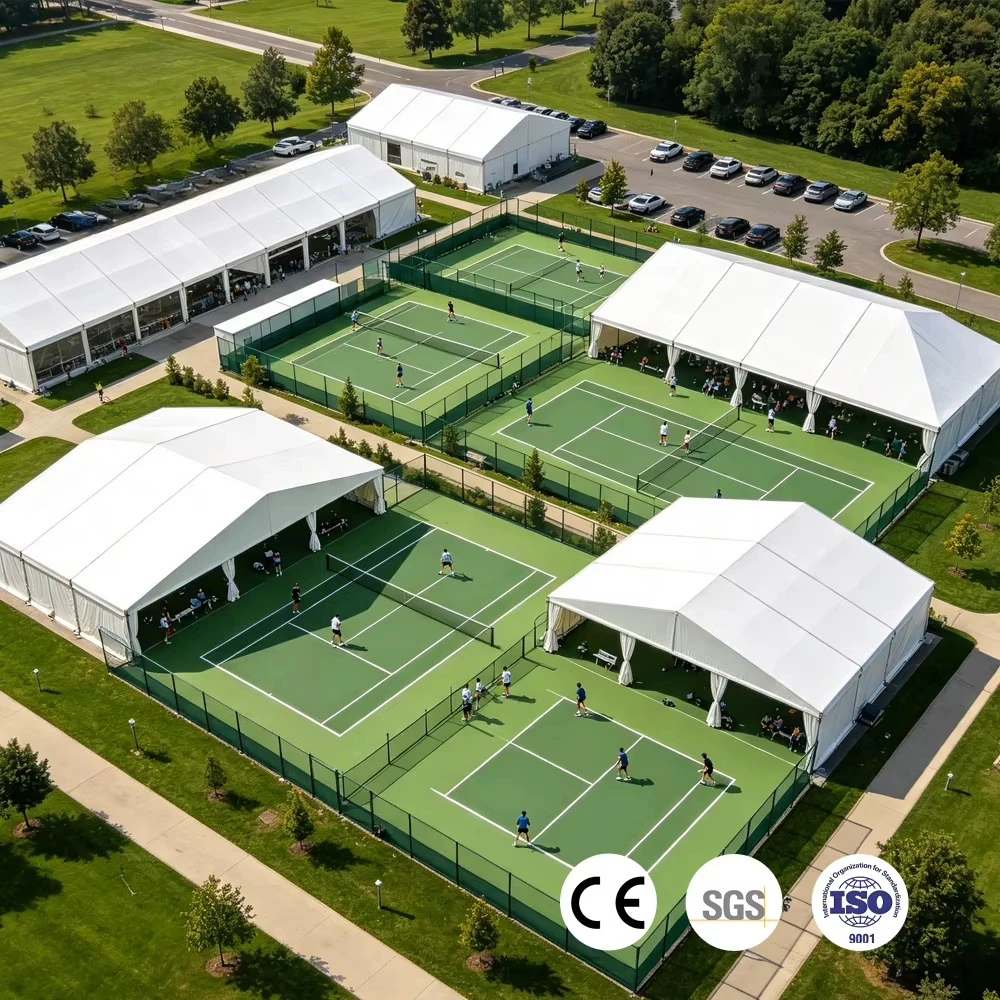 Custom Large Pickleball Team Shelter Tent Luxury Aluminum Frame Waterproof Outdoor Sports Marquee Court Canopy Design
