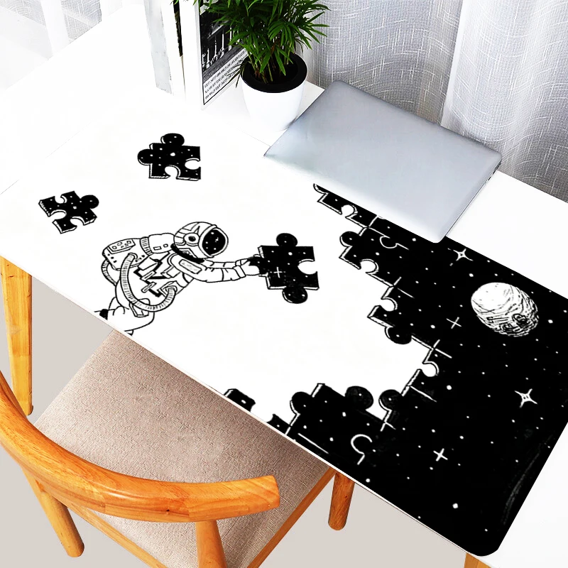 astronauts Black and white Mouse Pad Gamer Essential XXL Extended Desk Mat Laptop Gaming Carpet PC
