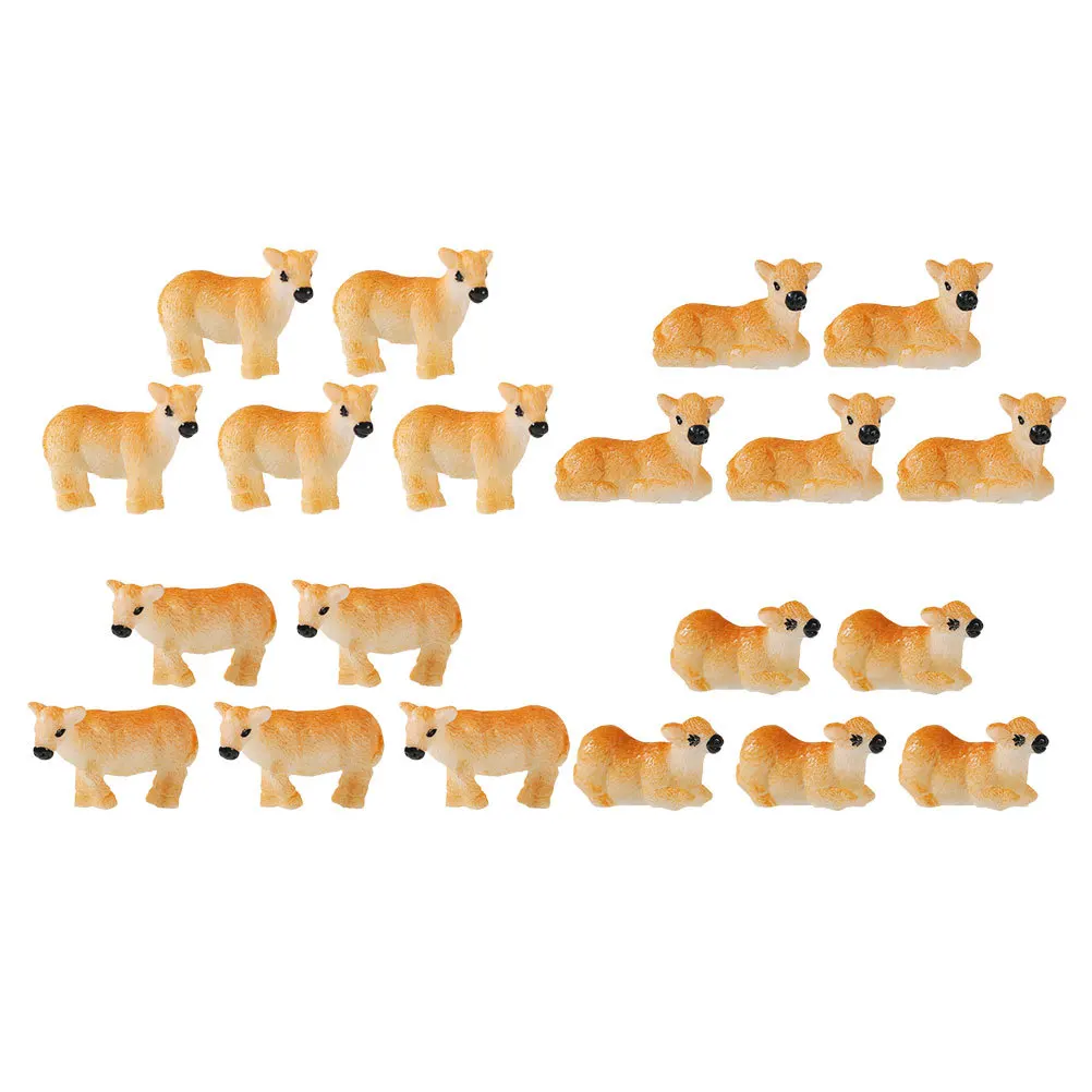 

20Pcs Miniature Garden Resin Decorations Tiny Animal Statues for Desktop Shelf Farm Theme Bonsai Accessories Landscape Design