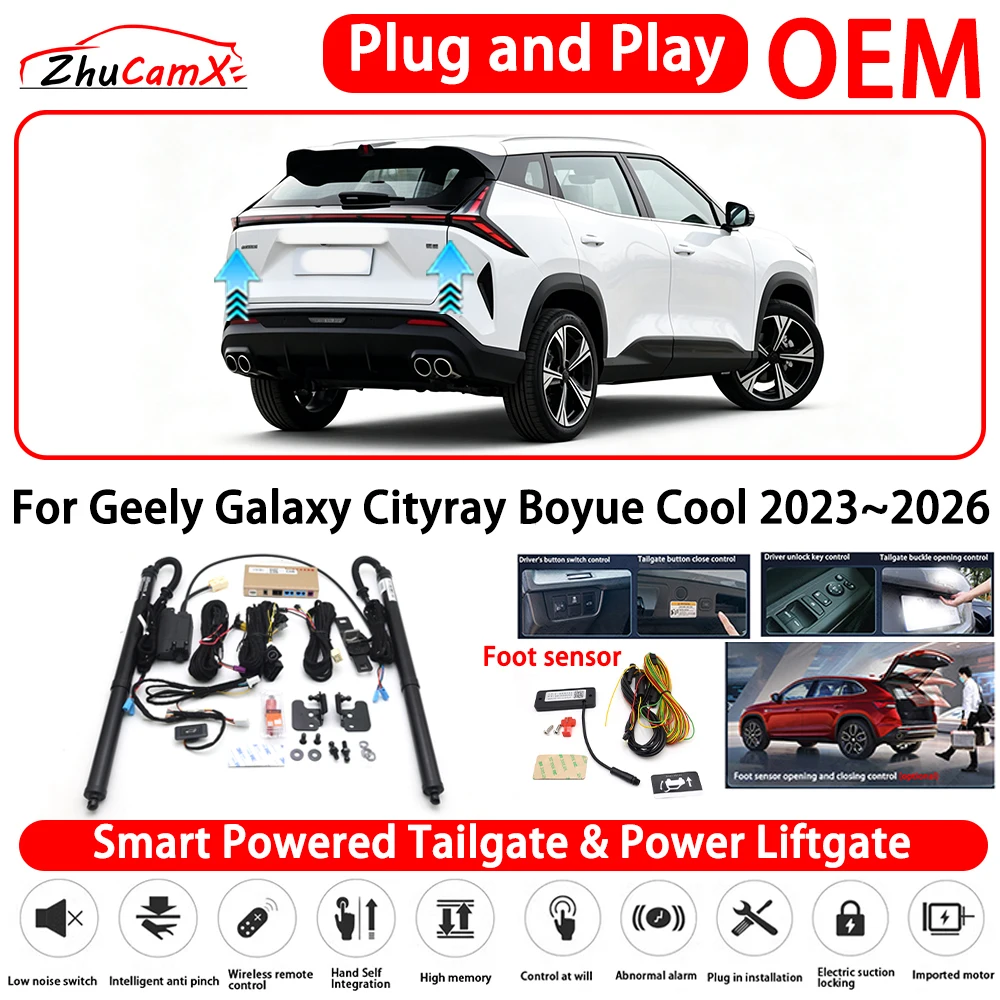for Geely Galaxy Cityray Boyue Cool 2023~2026 Powered Tailgate Power Liftgate Automatic Rear Trunk Tailgate Actuator System