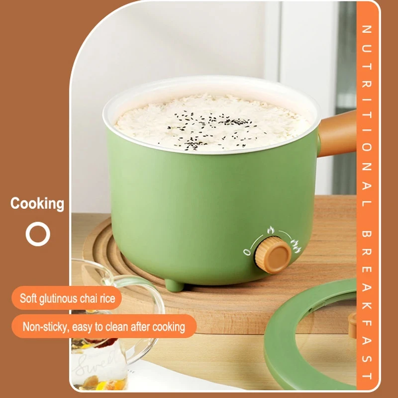 1.8L Multifunctional Electric Cooking Pot Double-speed Insulated Non-stick Pot Portable Rice Cooker Wok Hot Pot for Home Travel