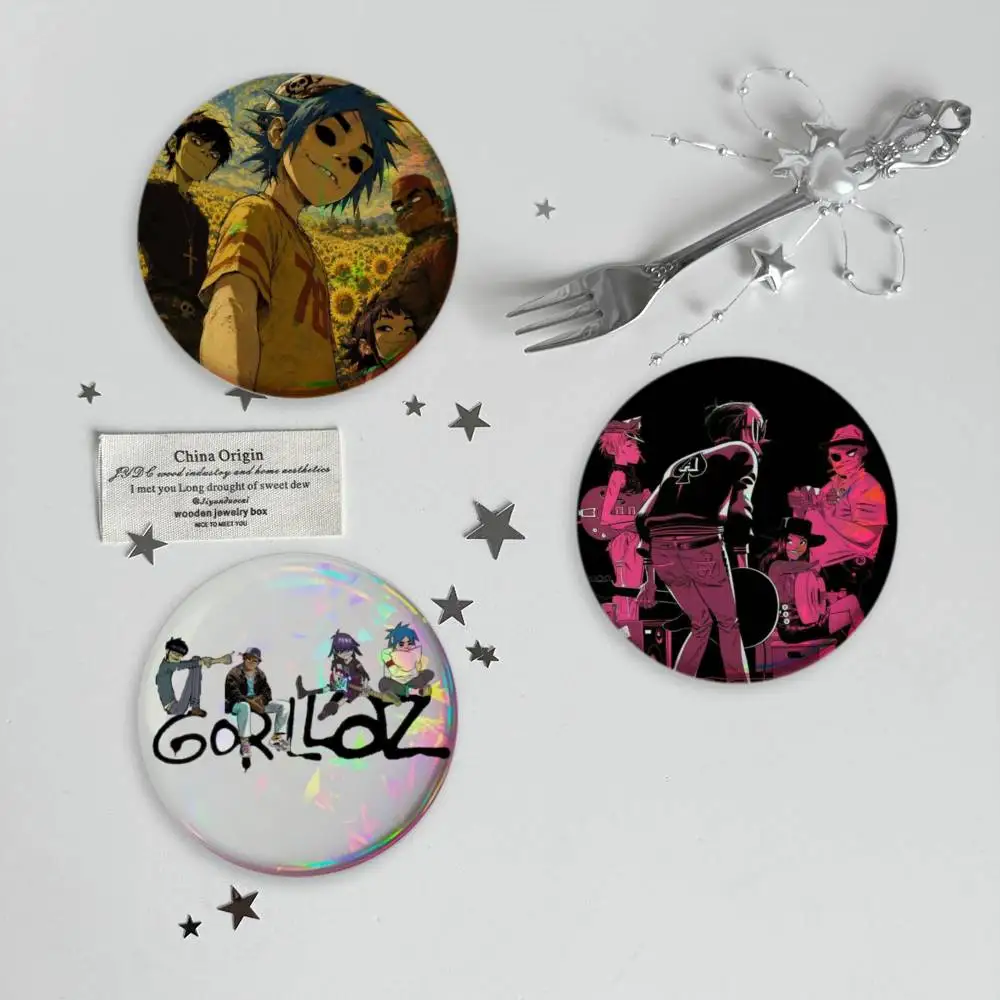 Gorillaz Music Band Brooches Stylish Ornament Pins Exquisite Round Badge Bag Accessories Jewelry Gifts