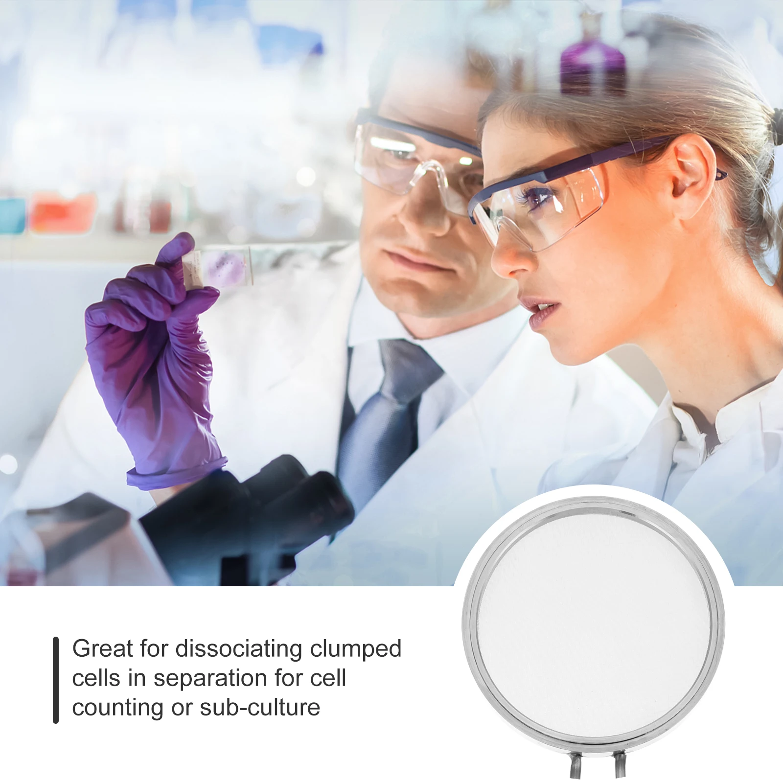 

Stainless Steel Cell Strainer 10pcs Lab Filter Tool for Cell Counting Dissociation Tissue Processing Cytometry Lab
