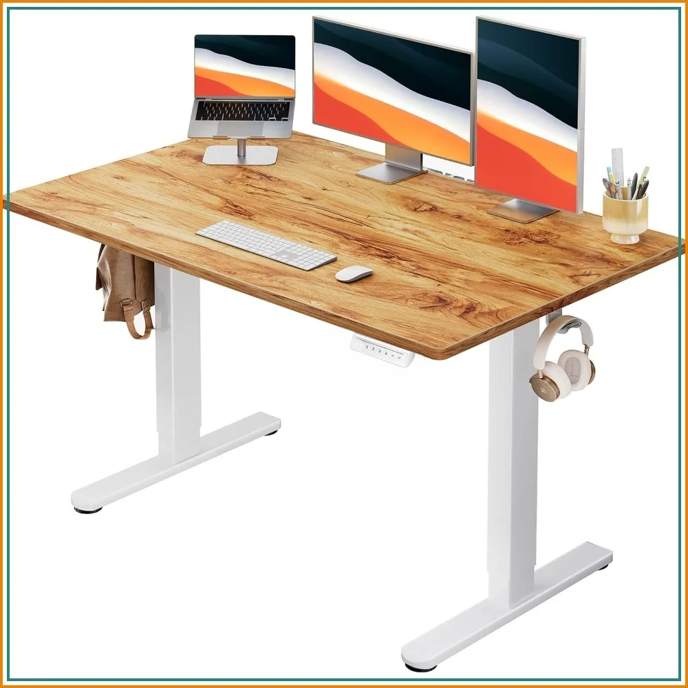 Electric Standing Desk with Whole Piece Desktop, Adjustable Height, 4 Memory Settings, 48 x 30 in