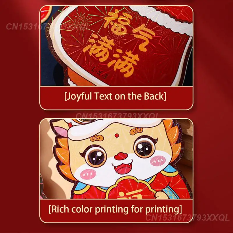 Laser Rode Envelop Uitstekende Textuur Uniek Ontwerp Handig Feestelijk Draak Jaar Viering Cartoon Rode Envelop Modieus