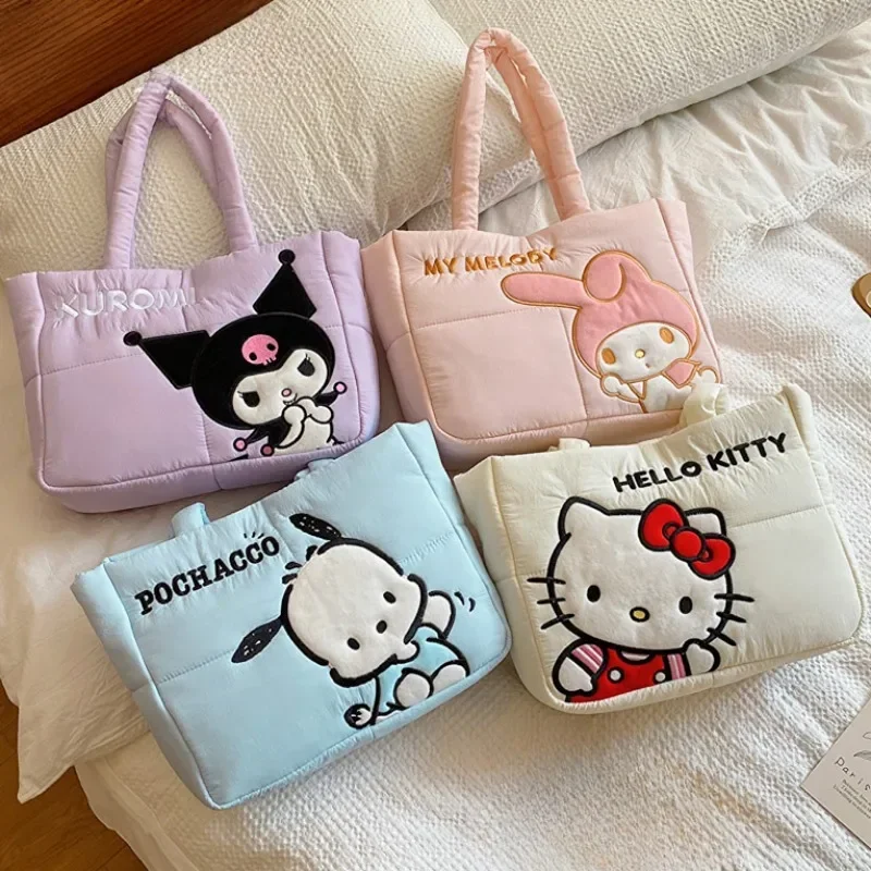 My Melody Pochacco Kawaii Sanrio Kuromi Anime Women Handbag Tote Shoulder Bag Cute Cartoon Girl High-capacity Commuter Package