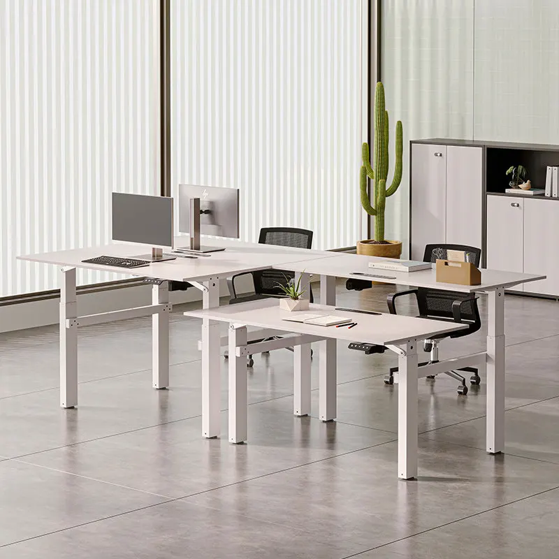 #Electric Height-Adjustable Minimalist Office Desk Smart Computer Desk Staff Desk Double Standing Workbench Chair Combination
