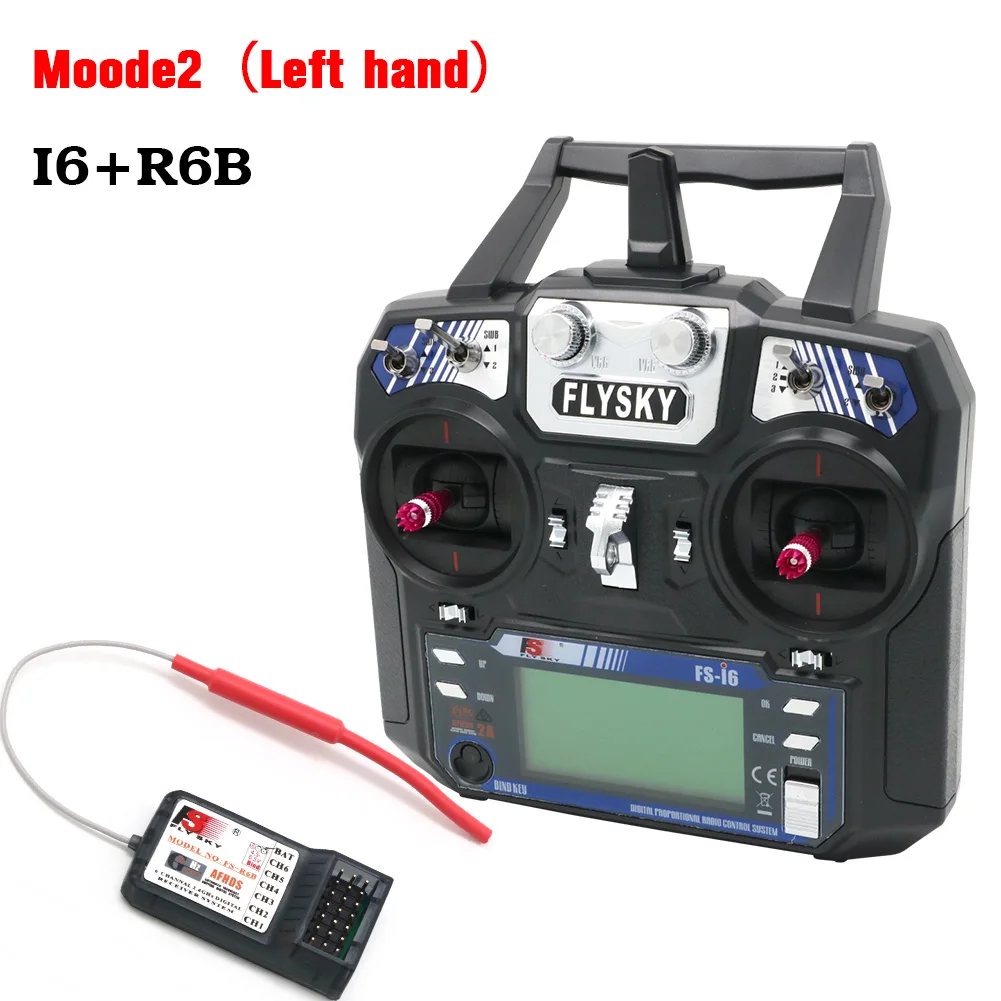 FLYSKY FS-i6 I6 Zender 2.4G 6CH Radio Afstandsbediening Met iA6 iA6B X6B A8S R6B iA10B FS2A Ontvanger voor RC Drone Vliegtuig