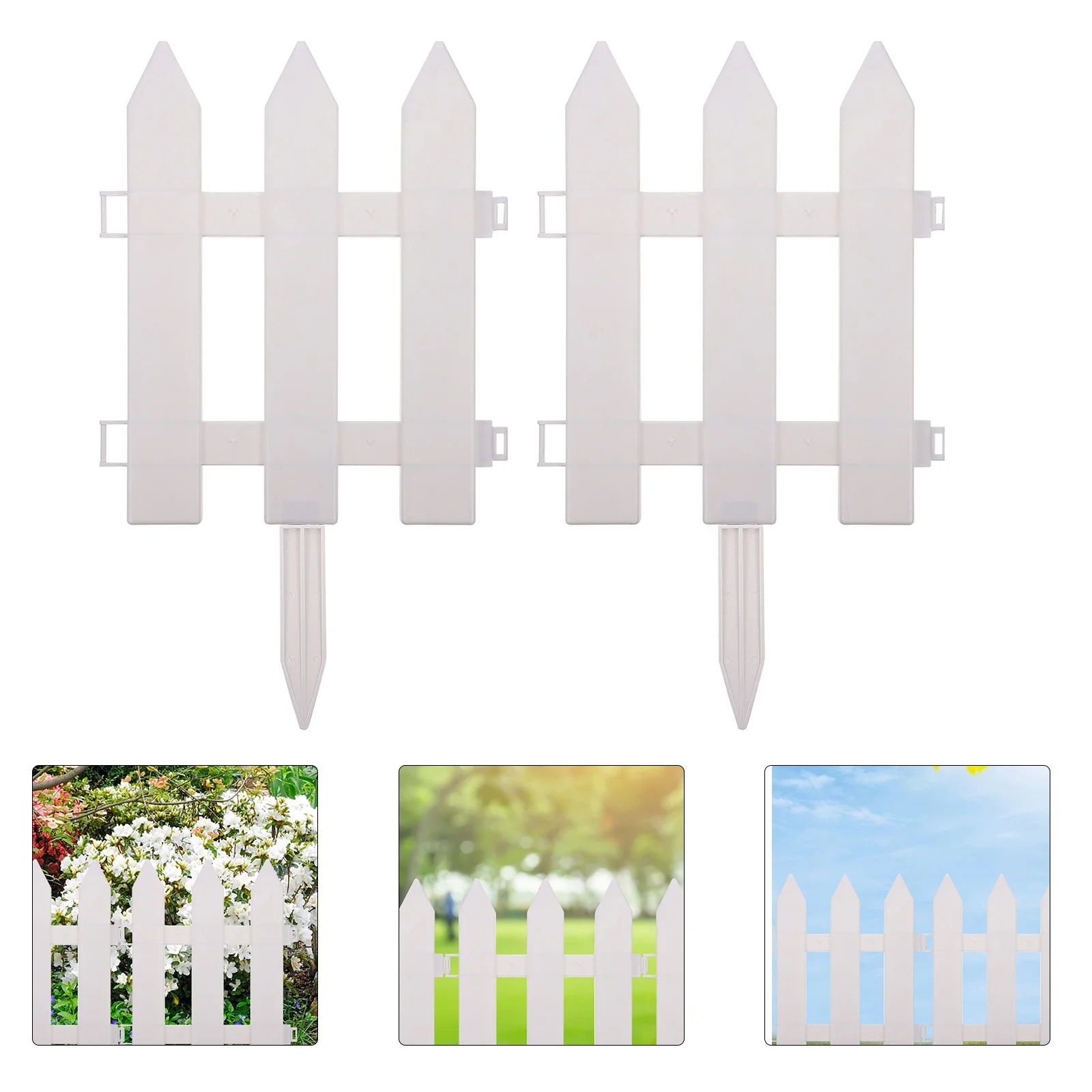 

2 Sets Air The Fence Outdoor Plant Border Plastic Lattice White Lawn Protective