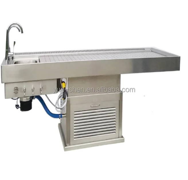 YSJPT16A  Hospital Morgue Equipment 304 Stainless Steel Multi-functional Autopsy Table