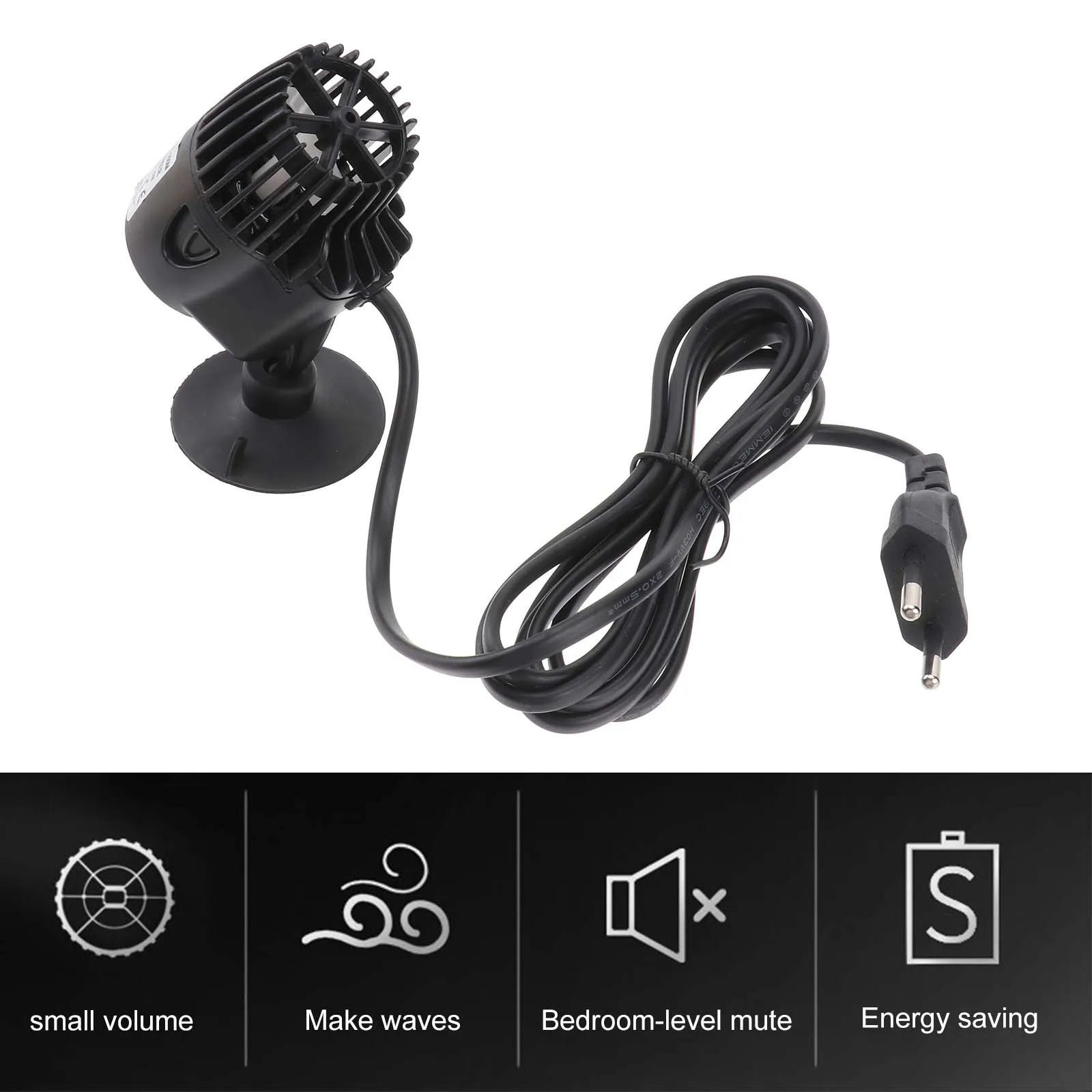 

Fish Tank Wave Pump Suction Cup Mount 360° Adjustable Strong Flow Submersible Aquarium Circulation Pump Eu Plug