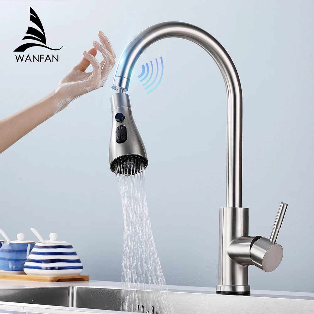 

Smart Touch Kitchen Faucets No Pull Out Crane For Sensor Kitchen Water Tap Sink Mixer Rotate Touch Faucet Water Mixer KH-1008