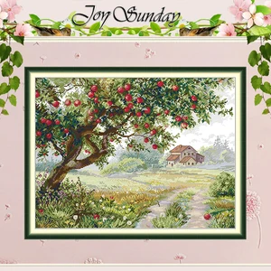 Viejos patrones de manzano contado Stura de punto cruzado DIY 11CT 14CT 16CT DMC Cross Sturs Cross-Cross-Cossing Crafts Bordery Crafts 6 mejores kits de costura de ventas ancianos - №4