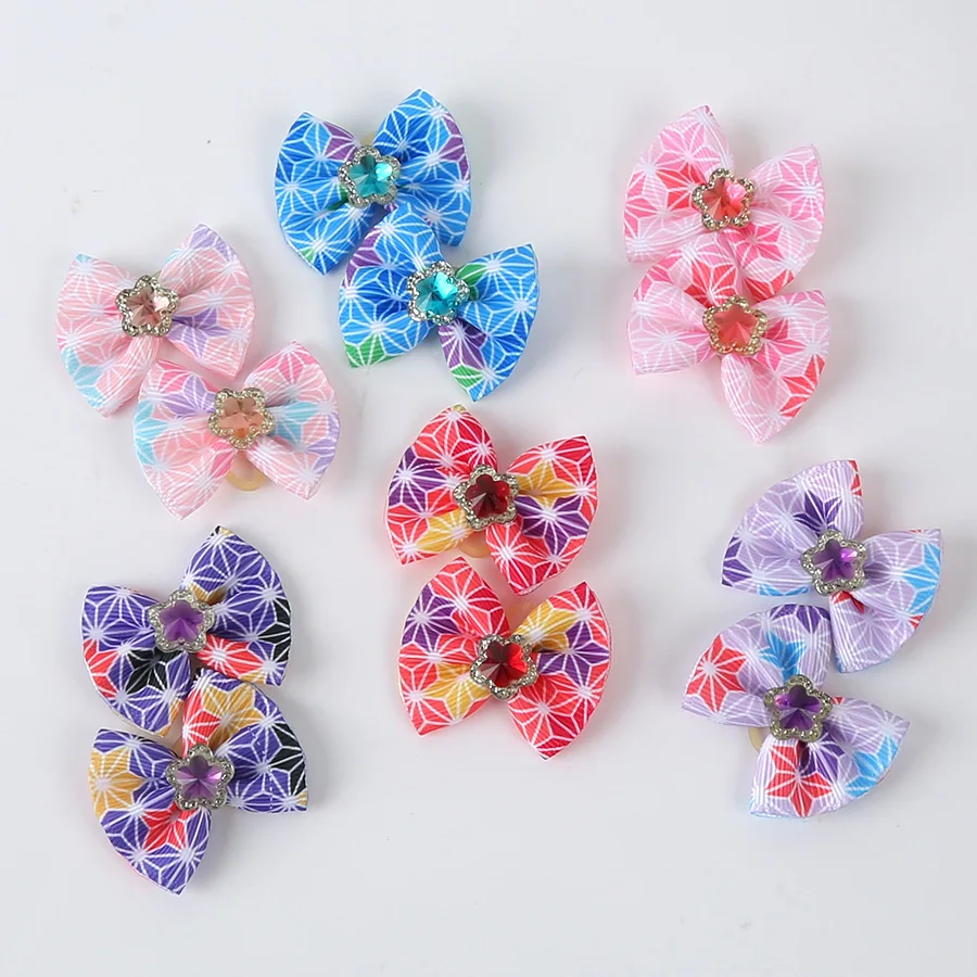 10pcs Dog Grooming Hair Bows Dog Bows Mix Colours Small Dog Accessories Dog Hair Rubber Bands Pet Headwear Pet Supplier