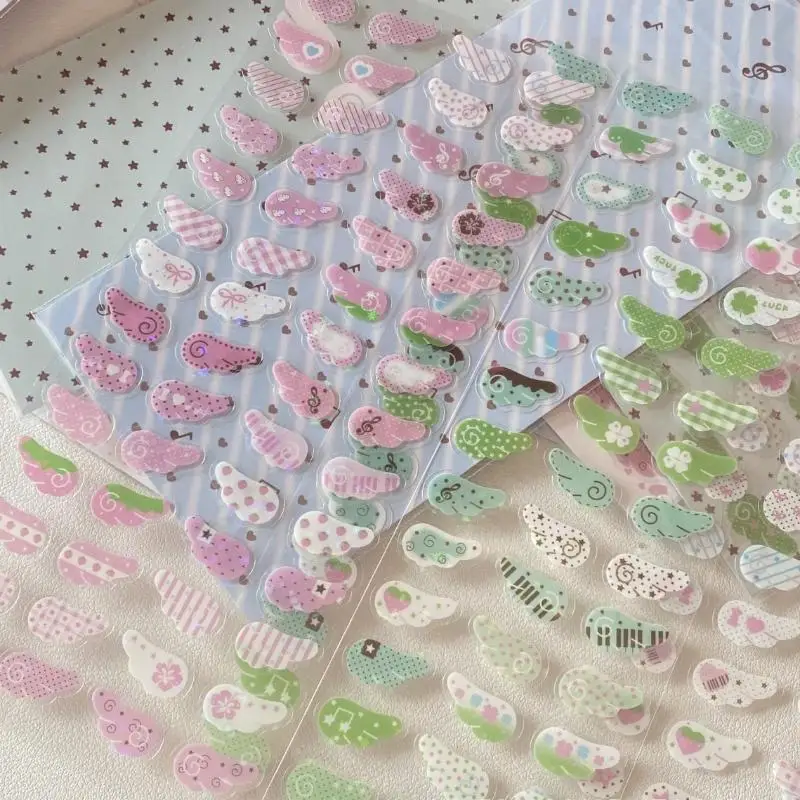 1/4 pezzi ali amore fragola trifoglio stella scintillante pellicola flash adesivi telefono fotocamera adesivo decorazione scrapbooking vintage