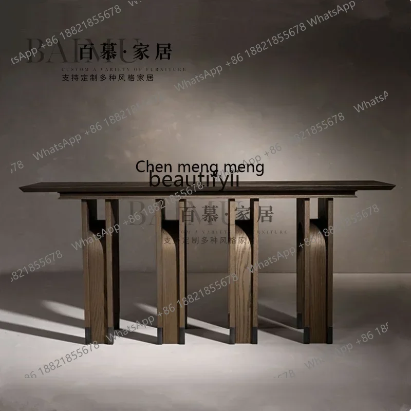 New arrive Medieval solid wood entrance table Retro B & B living room sofa back side table corridor against the wall display cas