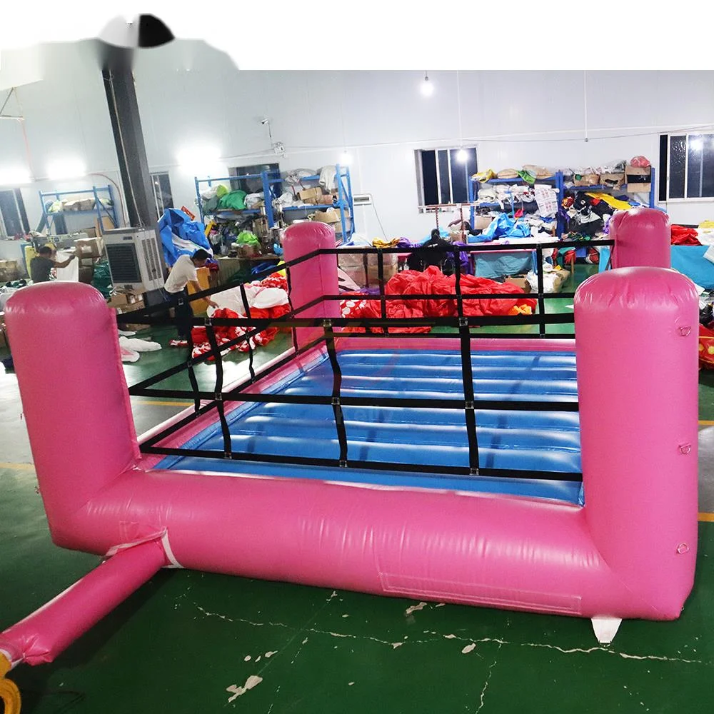 

Free Door Ship Outdoor Activities 4x4m 13x13ft pink Interactive Inflatable Wrestling Boxing Ring Game, inflatable joust games